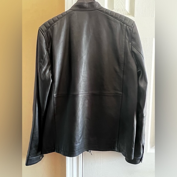 TED BAKER MEN’S REG. FIT BLACK LEATHER JACKET- SIZE 4- NEW - Picture 5 of 9